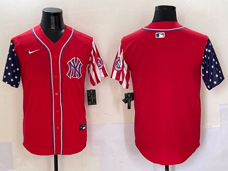 Men New York Yankees Blank Red a generation of national flags Jointly Name 2025 Nike MLB Jersey style 3->new york yankees->MLB Jersey